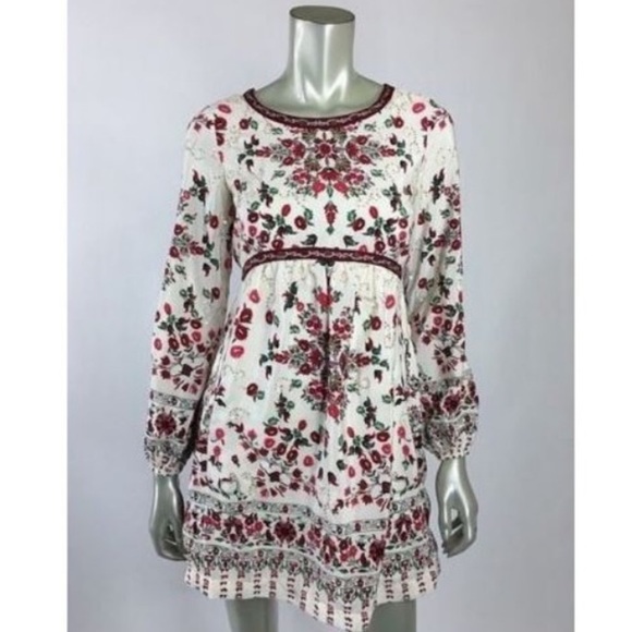 Free People Dresses & Skirts - NWOT Free people cream red sequin floral boho dres